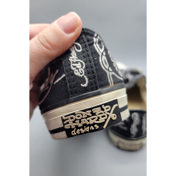 Vintage Don Ed Hardy women's size 7 yellow tiger canvas slip on shoes S1 - Picture 7 of 11